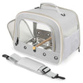 Bird Travel Carrier Cage for Medium Parrot, Portable Bag with Metal Tray to Carry and Transport Medium and Large Birds Like African Grey, Long Tail Cockatiel (Gray, Large Carrier) - color: Gray
