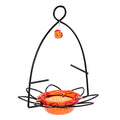 Birds Choice Flower-Shaped Oriole Feeder for Jelly & Oranges | 3oz, Orange | Removable Cup and Fruit Pegs with Heart Ornament, Sturdy for Garden and Backyard, Orange Finish - style: Flower