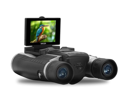 Minolta 12x32 Digital Binoculars - 4K UHD Video Camera, 48MP Photo, 8X Digital Zoom, IPS Anti-Glare Screen, Fog-Resistant Optics, Compact, Ideal for Birdwatching & Travel Hunting