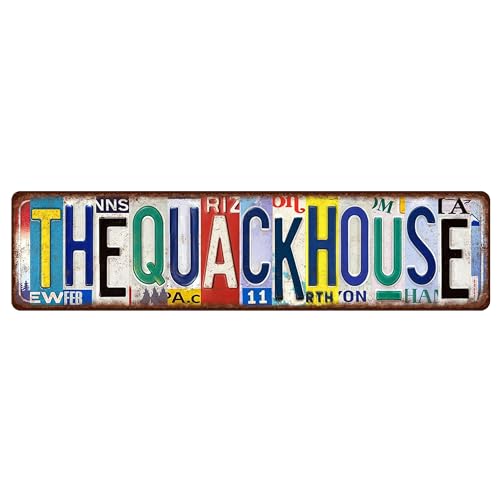 Duck Gifts The Quack House Vintage Metal Sign for Ducks Shack Decor