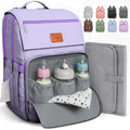 Baby Shower Gifts for Mom - Diaper Bag Backpack - 16 Organizer Pockets Baby Diaper Bag w/ Insulated Bottle Holders & Wipes Pocket, Large Capacity Baby Bag Backpack - Waterproof & Easy to Clean, Purple - color: K. Purple, style: Classic