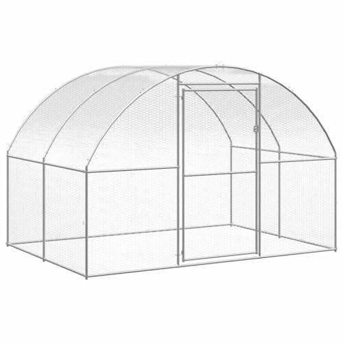 Galvanized Steel Chicken Coop 9.8x39.4x6.6 ft Outdoor Enclosure for Chickens Hens Ducks Small Animals with Wire Mesh - color: Original, size: 9.8' x 39.4' x 6.6'