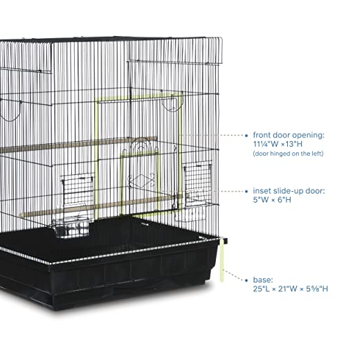 Prevue Pet Products Square Top Parakeet Cage, Black 25.0" L x 21.0" W x 29.5" H - color: Black