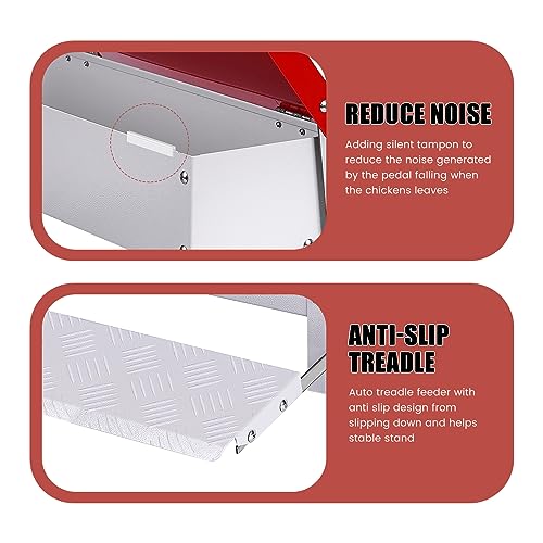 15lb Automatic Chicken Feeder Rat Proof for Duck | Large Treadle Poultry Feeder with Rainproof Lid, Solid Metal Material, No Waste Design, Keeping Feed Dry