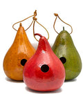 Natural Gourd Birdhouses Set of 3 – Hanging Bird Houses for Wrens & Small Birds, 1.5 Inch Entrance, Outdoor Nesting Gourds, Weather-Sealed
