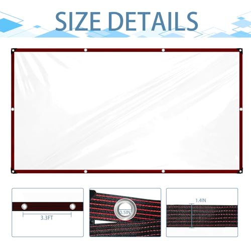 Clear Plastic Tarp 6x8 Heavy Duty Waterproof with Grommets Vinyl Tarpaulin for Outdoor Patio Greenhouse Chicken Coop Cover - size: 6X8FT