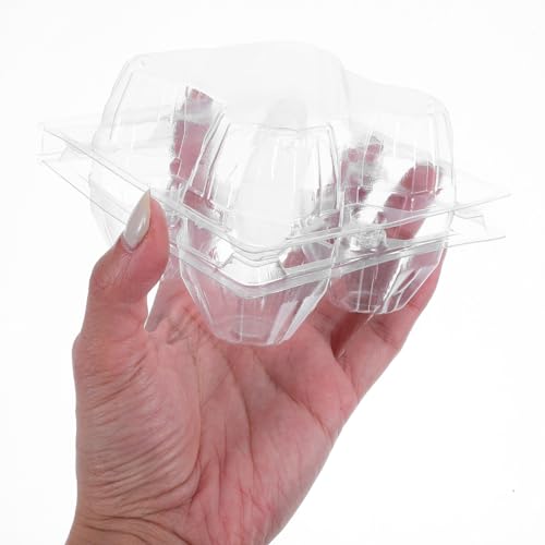 DOITOOL 30 Pcs Clear Egg Carrier Portable Egg Storage Box for 4 Eggs Transparent Tray Packaging Box for Refrigerator Cabinet Camping Picnic Travel