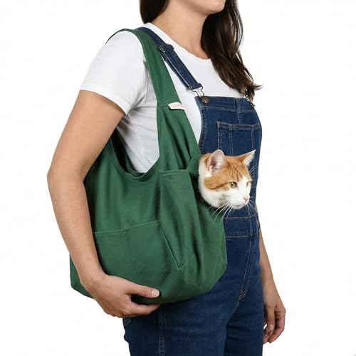 Cozy Comfort Carrier - Large Green Pet Carrier and Cat Carrier Soft for Cutting Nails, Vet Visits, Medication Administration, Dental Care, & Travel - color: Green, size: Large