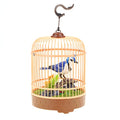 PowerTRC Singing & Chirping Bird in Cage, Realistic Sounds & Movements, Sound Activated, Battery Operated, Great Desk and Room Accessory, Pet Caged Bird Toy (10” x 7”) - color: #1 Blue & White