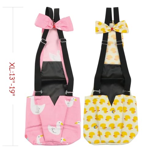BestParts 2pcs Adjustable Waterproof Diapers for Pet Goose Duck Chicken L | 2pcs Adjustable Waterproof Reusable Diapers for Farm Pet Goose Duck Chicken Sliding Version Yellow + Pink L(4.37-11pounds) - size: L(4.37-11pounds)