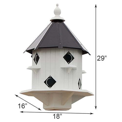 Wing & A Prayer Castle Bird House with Slate Colored Mounting Post