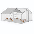 Large Chicken Run 10 x 13.2 x 6.4 FT Chicken Coop with Cover | Reinforced Frame, Walk-in Chicken Coop, Roosting Perch, Side Hardware Cloth, Backyard&Farm Use - size: 158.4"L x 120.0"W x 76.8"H