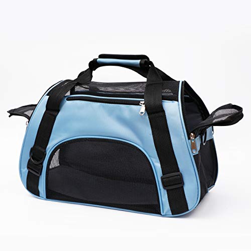 MuchL Pet Carrier Soft-Sided Carriers for Cat Carriers Dog Carrier for Small Medium Cats Dogs Puppies Pet Carrier Airline Approved Cat Dog Pet Travel Carrier (Small, Blue) - color: Small-Blue