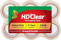 Duck HD Clear Packing Tape Refills - 6 Rolls of Heavy Duty Shipping and Moving Packing Tape - Clear Strong Packaging Tape for Boxes, Packing and Moving Supplies - 1.88 In. x 54.6 Yards (441962) - size: 6 Rolls