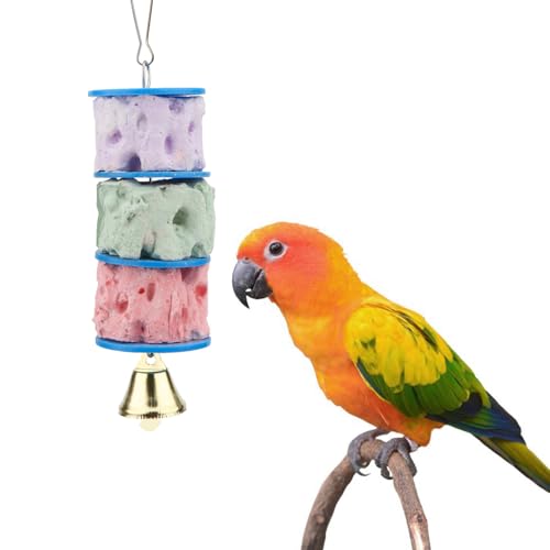 Wontee Bird Calcium Chew Grinding Treats Toy for Parrot & Small Pets (1 pc) | Minerals, colorful, trimming and cleaning bird beaks, for budgies/cockatiels/conures/quaker/senegal parrot/gerbils/rats/mice - size: C (1 Pack)