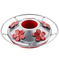 WOSIBO Hummingbird Feeder Replacement Bottom Base Replacement Part Includes Red Plastic Base Metal Top and Brushes (Silver-1) - color: Silver-1