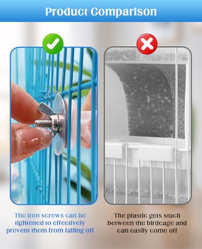 2 PCS Automatic Bird Cage Water Dispenser, Parakeet Parrot Feeder Hanging Drinking