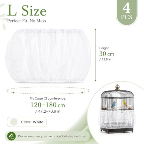 4PCS Bird Cage Net, Bird Cage Seed Catcher, Bird Cage Seed Catcher for Large and Medium Cages