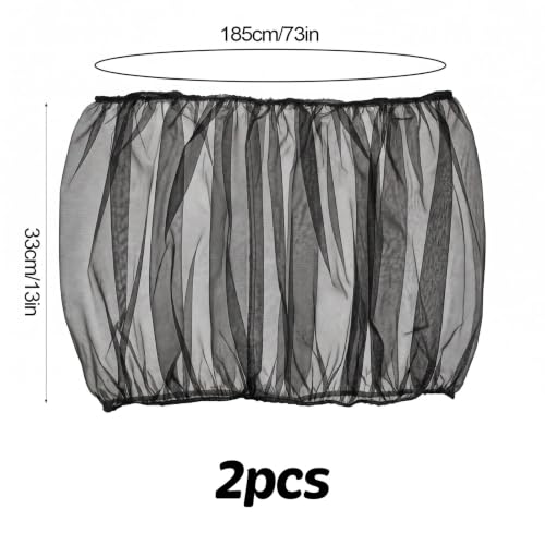 2Pcs Bird Cage Seed Catcher 73'' Adjustable Bird Cage Skirt Cover | Black Stretchy Birds Cages Netting for Round Square Parrot Parakeet Macaw African Cages - color: Black
