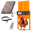 Okkobi Automatic Chicken Coop Door Solar Powered - LCD Display - Chicken Coop Door with Remote Control, Light Sensor & Timer - Anti-Pinch Function - 5-Year Protection - Autumn Ember - color: Autumn Ember