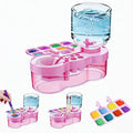 Paint Brush Cleaner Tool - Brush Washer Painting Station, Paintbrush Cleaners Water Dispenser Circulation, Art Acrylic Cleaning Watercolor Rinser for Kids Adult Artist - style: New Pink