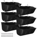 Chicken Feeder Waterer,Hanging Goat Feeders,Feed Trough 3.5 Quart 6 Pack,Hanging Fence Feed Trough for Poultry Livestock,Black - color: Black, size: 3.5 Quart (6 Pack)