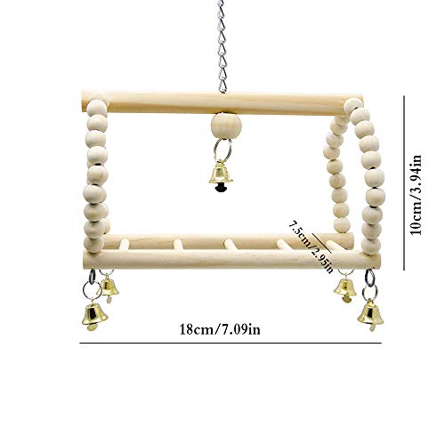 7 Packs Bird Parrot Swing Chewing Toys-Hanging Bell Bird Cage Playing Toys | Hanging Rope and Clip Design, Suitable for Small Parakeets, Cockatiels, Conures, Finches,Budgie,Macaws, Parrots, Love Birds