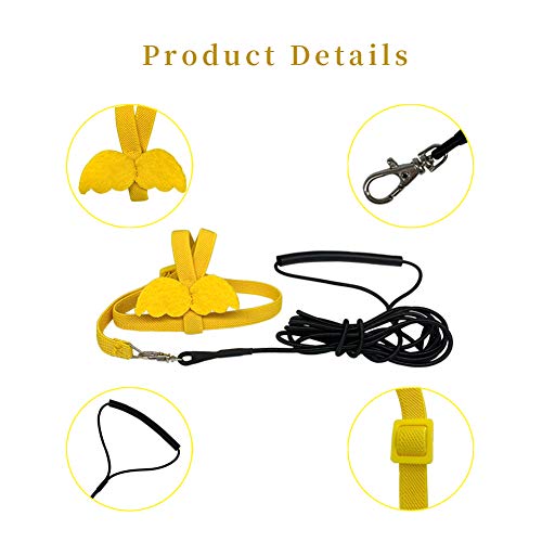 Adjustable Bird Harness Leash Parrot Flying Rope Straps Outdoor Training Traction Rope for Small Parrots, Random Color