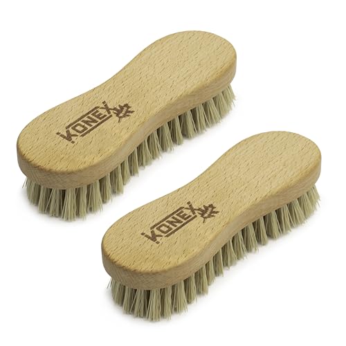 Konex Heavy-Duty Peanut-Shaped Brush 2-Pack, Durable and Long-Lasting Design for Tough Surfaces, Home and Industrial Use