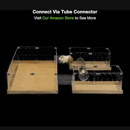 GuineaLoft™ Acrylic Cage (Model-C2) - Small 2x1ft Open Cage | Ideal for a Single Guinea Pig; Connectable & DIY Extendable w/ Disposable Bottom - Visit the GuineaLoft Store - color: Model-C2