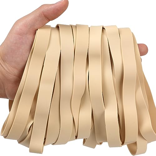 AIWOQI Rubber Bands Size 107 Heavy Duty Big Wide Rubber Band 30PCS #107 | Elastic Bands for Office Supply Trash Can File Folders Litter Box Rubber Bands (Light brown) - color: Light brown