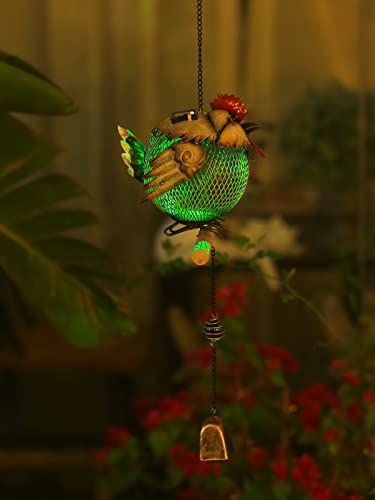 Solar Bird Feeder,Squirrel-Proof Bird Feeders for Outside,Cute Animal Shaped (Rooster Shaped) - style: Rooster Shaped