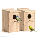 LEOSYY2 Pack Bird Houses for Outside with Clean-Out Door,Bird House Outdoor | Solid wood outdoor nesting boxes for small wild birds, backyard birdwatching, tree or fence mounting
