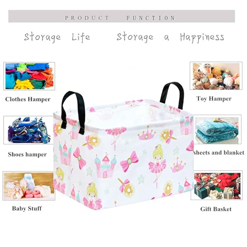 Castle Princess Storage Laundry Basket | Gift Storage Basket, Nursery Hamper, Home Bedroom, Laundry Hamper, Shelf Baskets - color: Castle princess