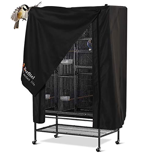 Universal Bird Cage Cover Black Good Night Blackout Birdcage Cover | Durable Breathable Washable Material, Create Quiet Environmente