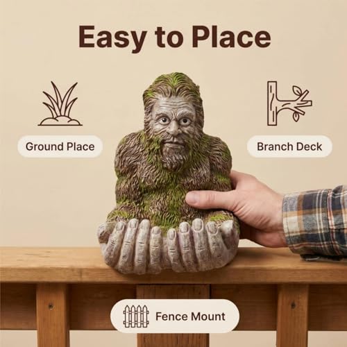 2026 New Extra Large Bigger Bigfoot Bird Feeder for Outdoors - Hand-Painted Garden Sculpture & Wild Bird Feeder, Large Capacity with Hidden Hook, Unique Gift for Bird Loverse