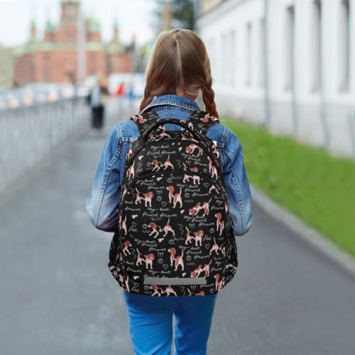 Kids Beagle Dogs Backpack for Boys Girls School Bags | Elementary Middle, Travel Daypack Lightweight Waterproof with Reflective Strip - color: Cartoon Beagle Dogs
