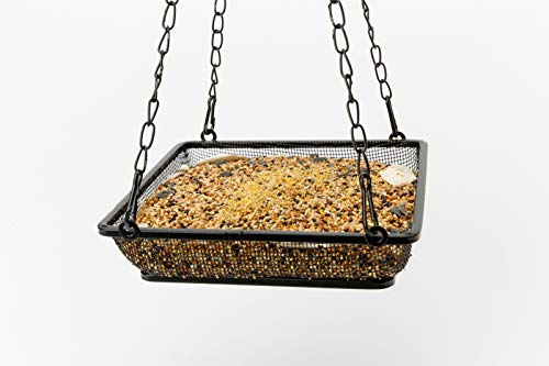 WOSIBO Hanging Feeder Seed Tray, Platform Metal Mesh , Outdoor Garden Decoration for Wild Backyard Attracting Birds