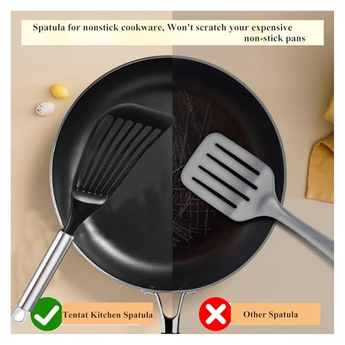 Tenta Kitchen Flexible Fish Turner Spatula, for Fish/Egg/Meat/Dumpling Frying - color: Nylon Spatula