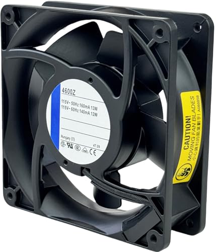 for ebm-papst 4600Z Cooling Fan, 115V 50-60Hz Industrial Fan 160/140mA 13/12W, 106 CFM, 2-Pin Connector 3100 RPM 120X120X38mm