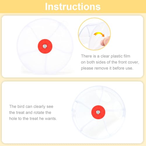Bird Creative Foraging System Wheel Seed Food Ball Rotate Training Toy for Small and Medium Parrots Parakeet Cockatiel Conure (Clear) - color: Clear