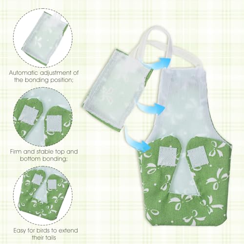 4 Pcs Bird Diaper, Cute Pet Bird Diaper Parrot Nappy | Reusable Flight Suit with Waterproof Inner Birds Diapers for Parakeet Cockatiel Mini Macaw Budgie Canary