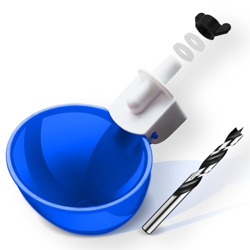 8 Pack Automatic Chicken Waterer, Blue Chicken Water Feeder Cups Suitable for Various Poultry, Cup Body Deepened Double Rubber Ring No Leakage, with Mounting Hole Opener - color: Blue, size: 8-Pack