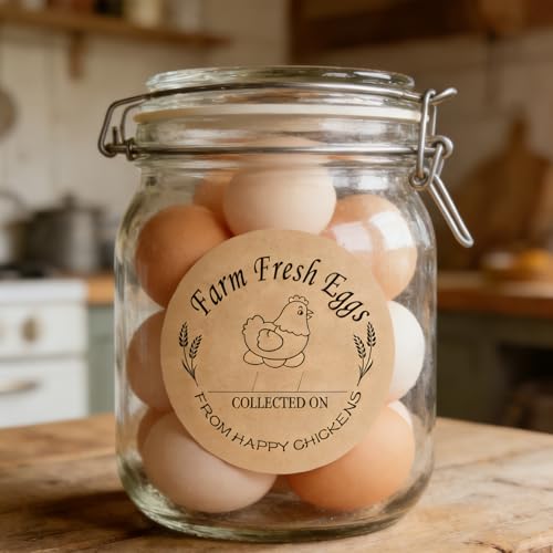 500 Pcs Farm Eggs Laid On Stickers 2 inch Farm Eggs Collected Date Stickers Coop Handling Instructions Labels Egg Carton Eggs Sell