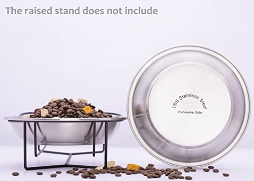 Stainless Steel Cat Bowls 4 Pack, Whisker Fatigue Relief Cat Food Dish, Metal Shallow Wide Large Replacement Plate for Dog and Pet, Ideal for Raised Elevated Pet Feeding Station Stand, 8.7" - color: 4 Pack, size: 8⅔″ Outer Dia