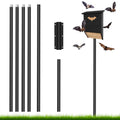 15 Ft Telescoping Bat House Pole Adjustable with Ground Socket | Adjustable Purple Martin Bird House Pole, Bat Houses Kit Outdoors With Ground Socket, Bird Feeder Poles Heavy Duty Outdoor