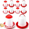 10 Pack Chick Feeder and Drinker 1-Quart Capacity for Small Poultry - 5 Pcs 2.2 lb Chicken Feeders and 5 Pcs 1L Chicken Drinkers for Ducks, Geese, Turkeys, Coop Brooder Use, Easy-Fill Design