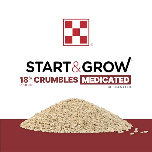 Purina Start & Grow | Nutritionally Complete Medicated Chick Feed Crumbles | 25 Pound (25 lb.) Bag