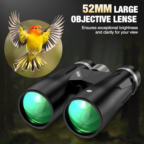 15x52 High Power Binoculars for Adults Hiking Safari Travel Sports | Bright BAK4 Prism,FMC Lens,Shockproof,Waterproof,Fogproof for Stargazing