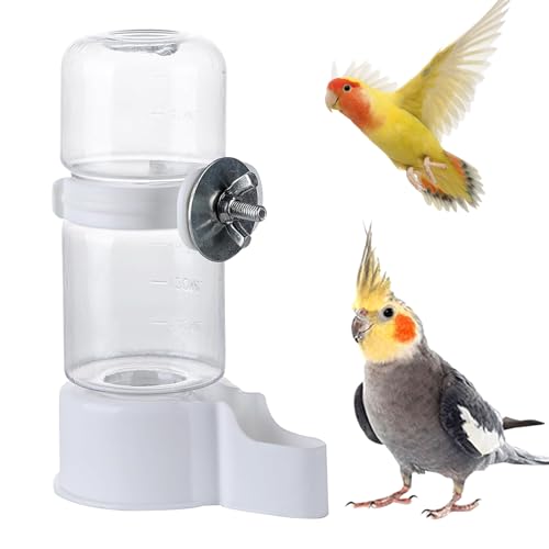 Automatic Pet Bird Water Feeder, Water Dispenser for Cage, Bird Cage Suspended Automatic Pet Water Feeder, Parrot Feeders for Parakeet Budgie Cockatiel Lovebirds Canary Finch - size: 140ml
